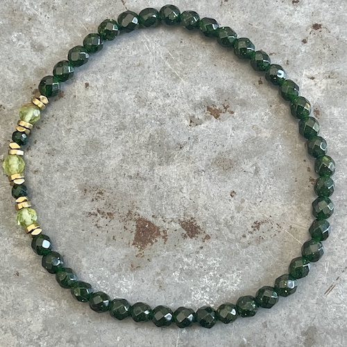 Bracelet Dakota en goldstone verte et péridot-6