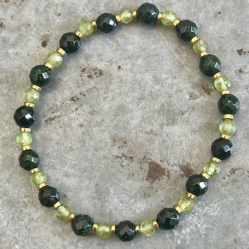 Bracelet Dakota en goldstone verte et péridot-9