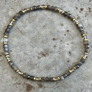 Bracelet Dakota en obsidienne argentée -12