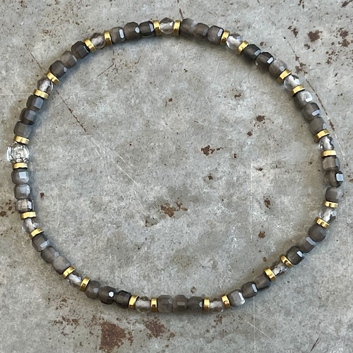 Bracelet Dakota en obsidienne argentée -12