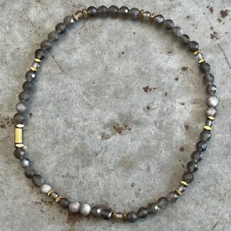 Bracelet Dakota en obsidienne argentée -2