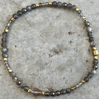 Bracelet Dakota en obsidienne argentée -5