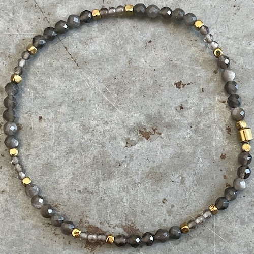 Bracelet Dakota en obsidienne argentée -5