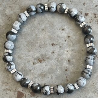 Bracelet Dakota en obsidienne flocon de neige-11