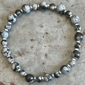 Bracelet Dakota en obsidienne flocon de neige-4