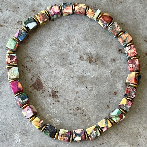 Bracelet OBLETU en jaspe impérial multicolore-22