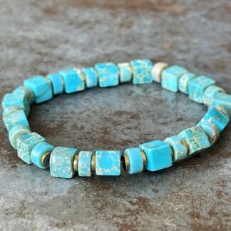 Bracelet OBLETU en jaspe impérial turquoise-2
