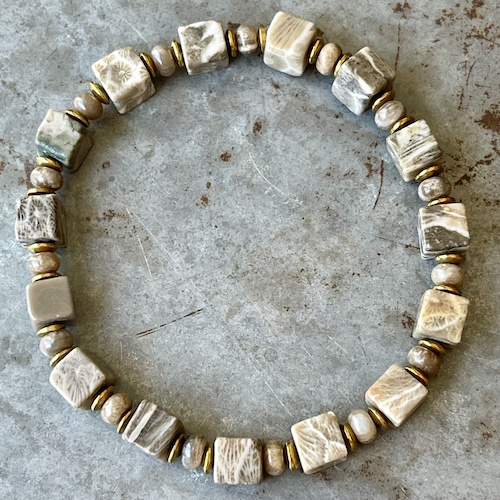 Bracelet OBLETU en maifanite grise-1