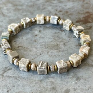 Bracelet OBLETU en maifanite grise