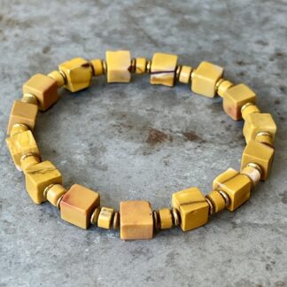 Bracelet OBLETU en mookaite jaune-1