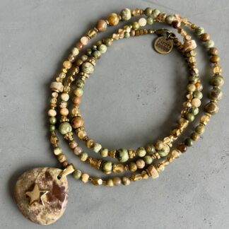 Collier COKATA 70 cm en jaspe rhyolite