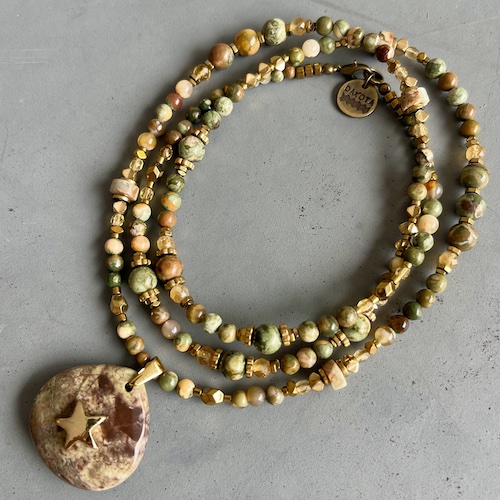 Collier COKATA 70 cm en jaspe rhyolite