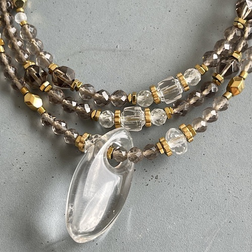 Collier COKATA 70 cm en obsidienne glace-1