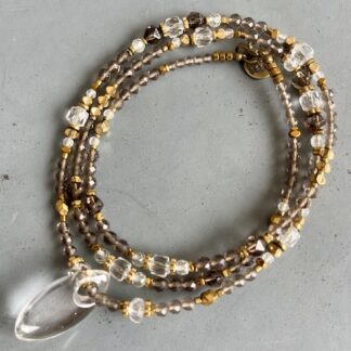 Collier COKATA 70 cm en obsidienne glace