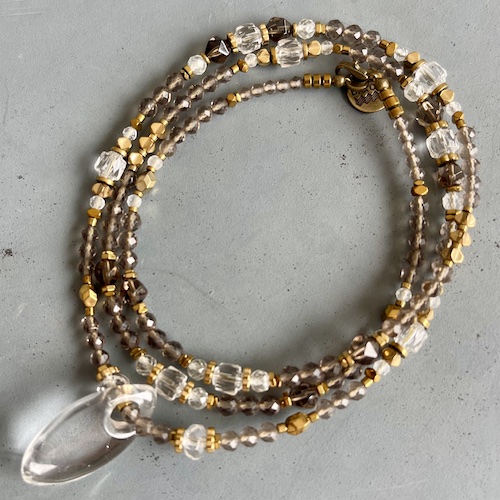 Collier COKATA 70 cm en obsidienne glace