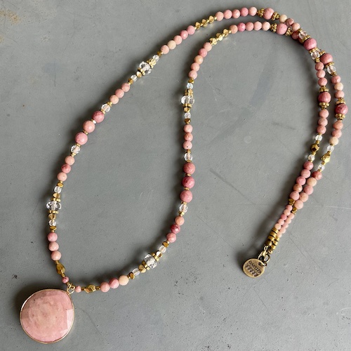 Collier COKATA 70 cm en rhodonite-3