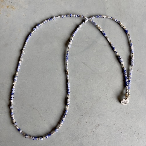 Collier MAZASKA 80 cm en jaspe blue spot