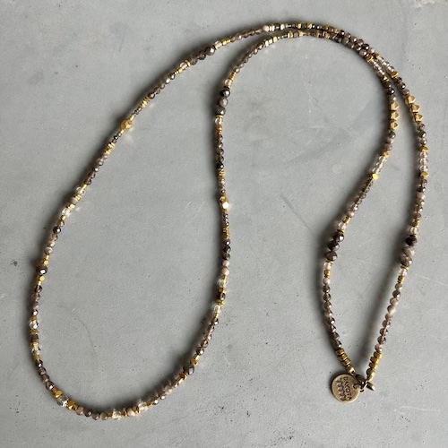 Collier MAZASKA 80 cm en obsidienne argentée-3