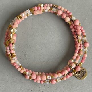 Collier MAZASKA 80 cm en rhodonite