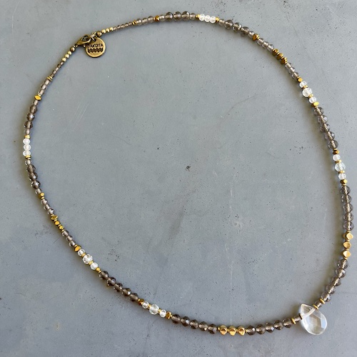 Collier NATAKE 45 cm en obsidienne glace-1