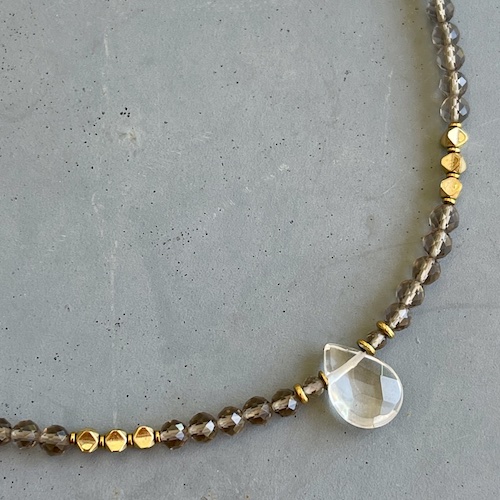 Collier NATAKE 45 cm en obsidienne glace-2