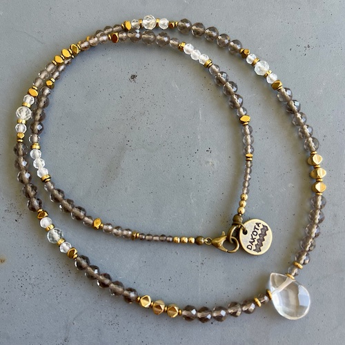 Collier NATAKE 45 cm en obsidienne glace