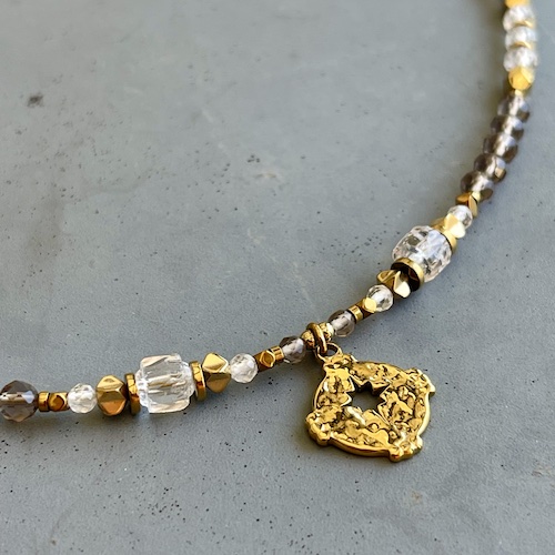 Collier SAKPE 50 cm en obsidienne glace-2