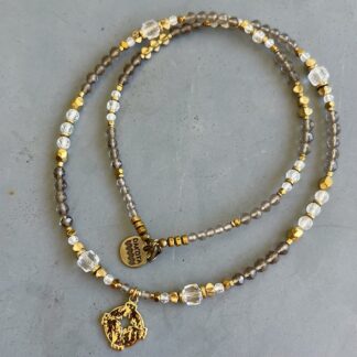 Collier SAKPE 50 cm en obsidienne glace