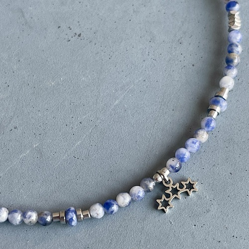 Ras du cou TOPA 40 cm en jaspe blue spot-2