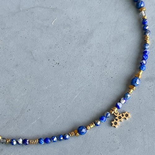 Ras du cou TOPA 40 cm en lapis lazuli-1