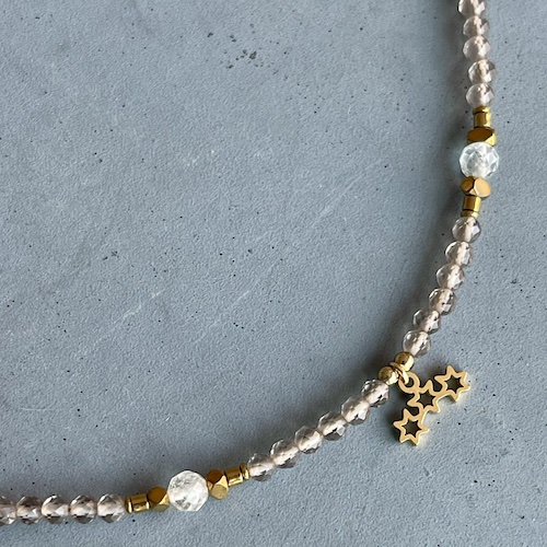 Ras du cou TOPA 40 cm en obsidienne glace-1