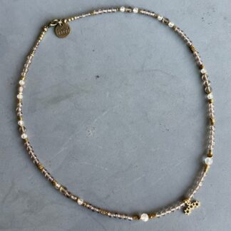 Ras du cou TOPA 40 cm en obsidienne glace