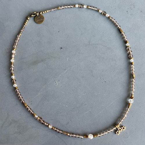 Ras du cou TOPA 40 cm en obsidienne glace