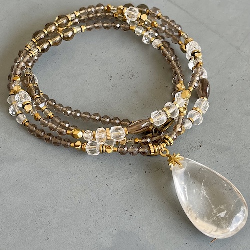 Sautoir NAPYUKA 90 cm en obsidienne glace