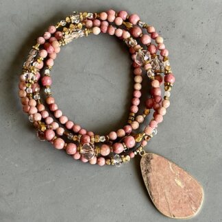 Sautoir NAPYUKA 90 cm en rhodonite