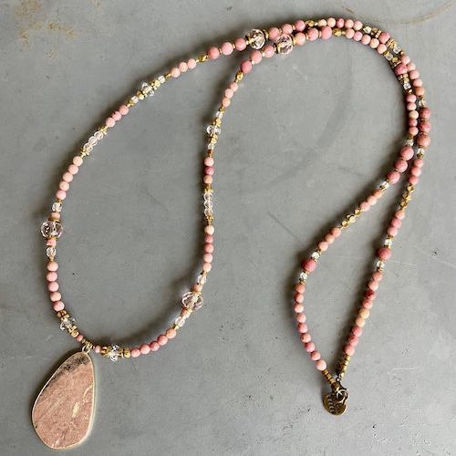 Sautoir NAPYUKA 90 cm en rhodonite-4