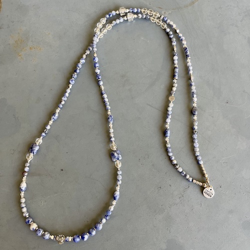 Sautoir TANKA 108 cm en jaspe blue spot-3