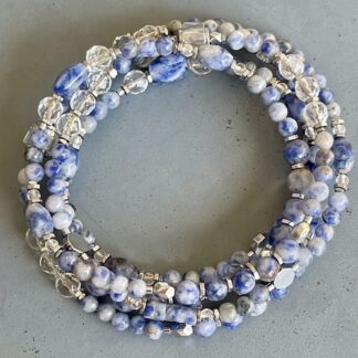 Sautoir TANKA 108 cm en jaspe blue spot