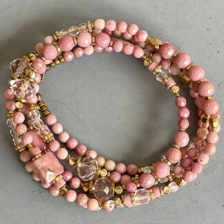 Sautoir TANKA 108 cm en rhodonite