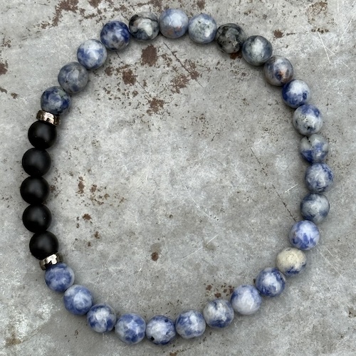 Bracelet homme en jaspe blue spot-12