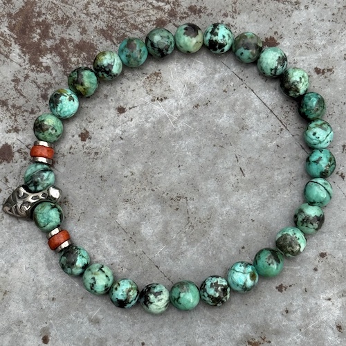 Bracelet homme en turquoise africaine-2