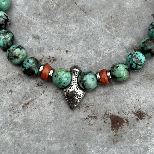 Bracelet homme en turquoise africaine-2a