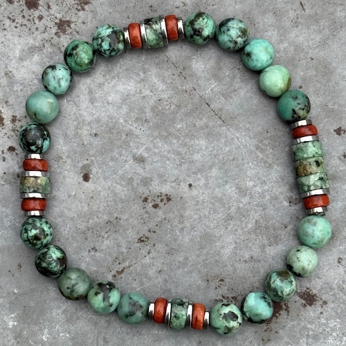 Bracelet homme en turquoise africaine-4