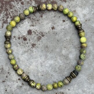 Bracelet homme en turquoise verte-1