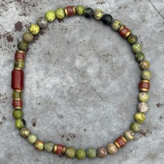 Bracelet homme en turquoise verte-2