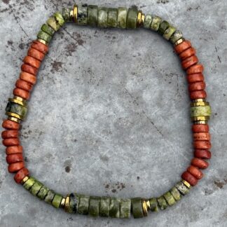 Bracelet homme en turquoise verte-3