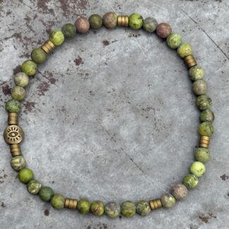 Bracelet homme en turquoise verte-4