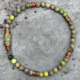 Bracelet homme en turquoise verte-7