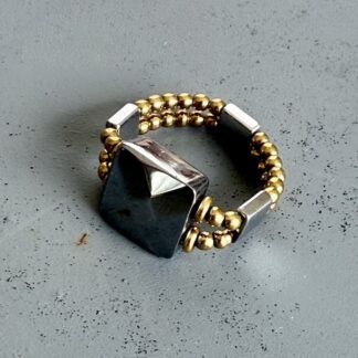 Bague double dorée en terahertz