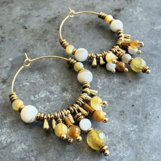 Boucles d'oreilles Owi 1001 créoles en coquillage